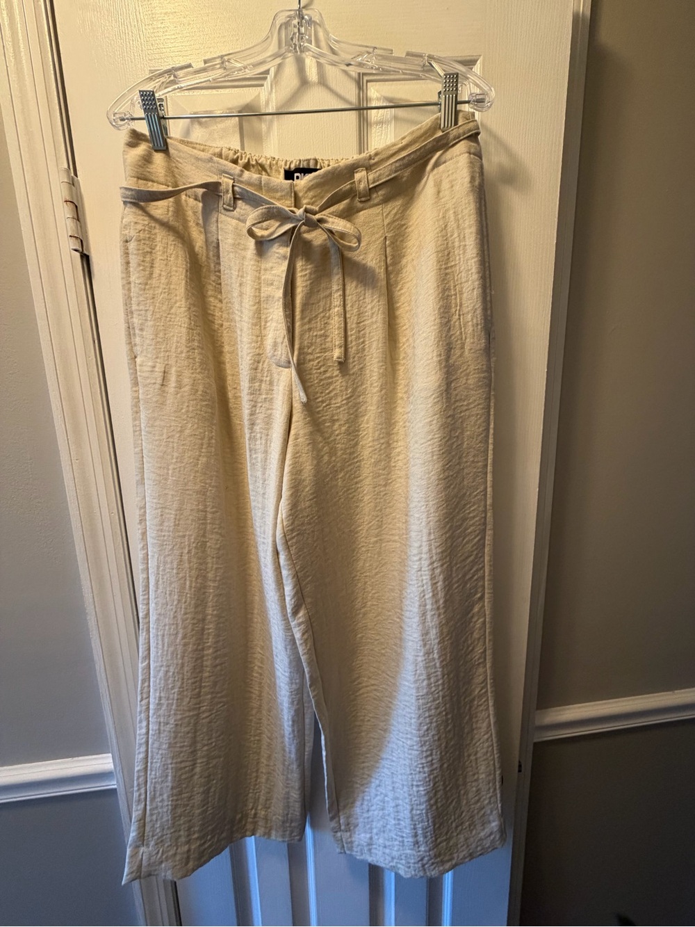 DKNY Cream Wide-Leg Pants